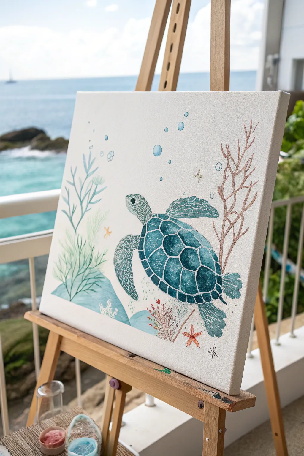Dive into tranquility with negative space art: Let the ocean inspire your creativity.