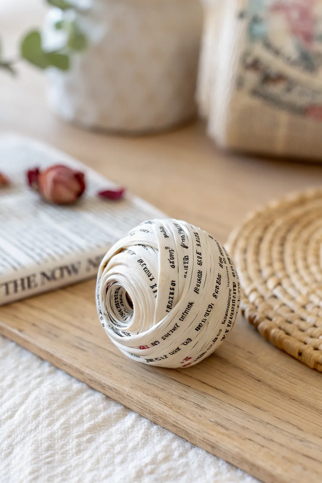 Discover beauty in simplicity with handmade newspaper beads.