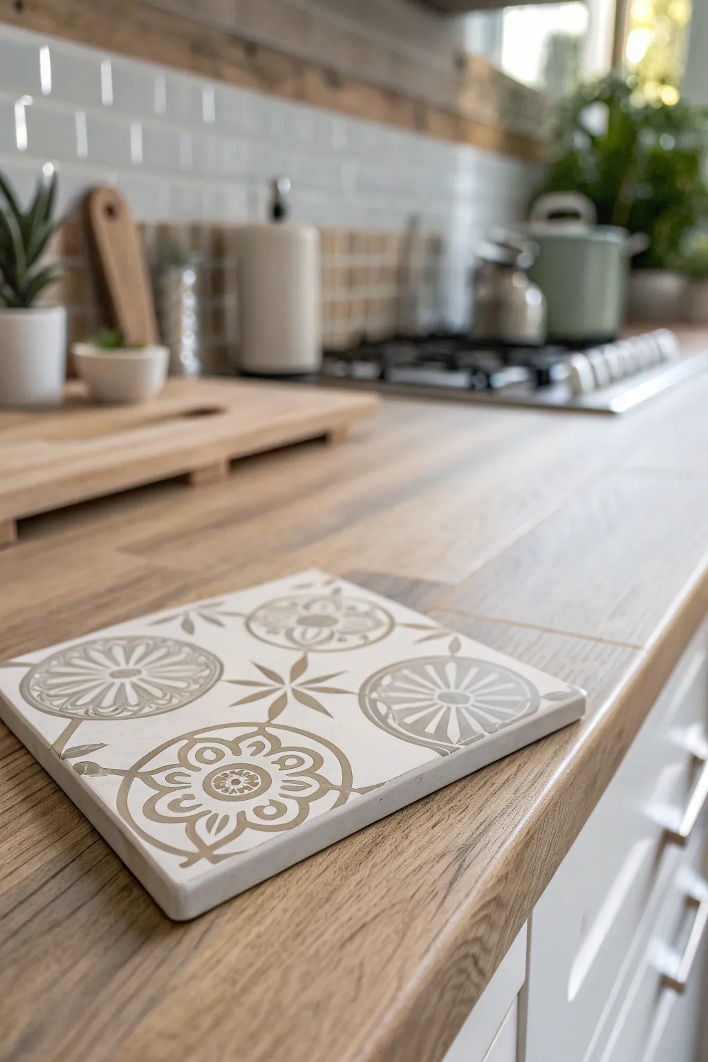 Transform your kitchen effortlessly with the charm of peel-and-stick tiles – simplicity and style in one.