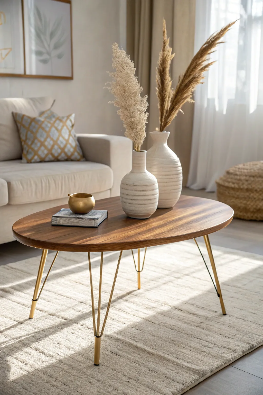 Elevate your coffee table with a touch of gold glamour for a chic and stylish makeover.