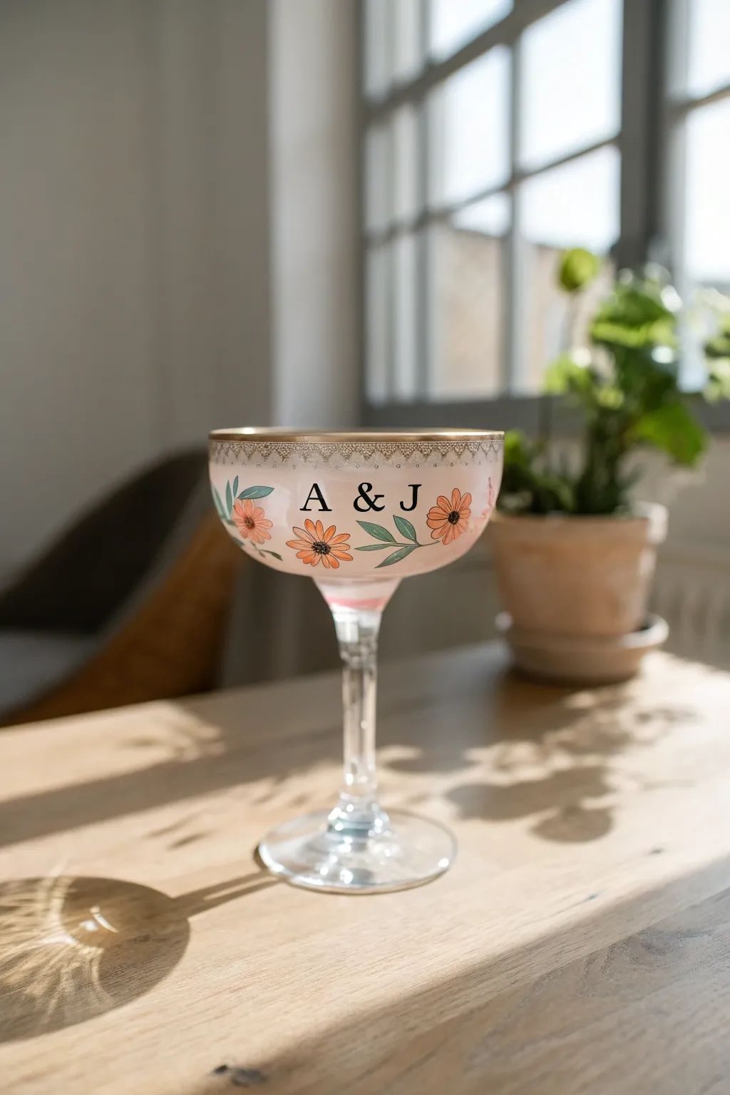 Elevate your celebrations with personalized painted margarita glasses that blend minimalist style with a boho flair.