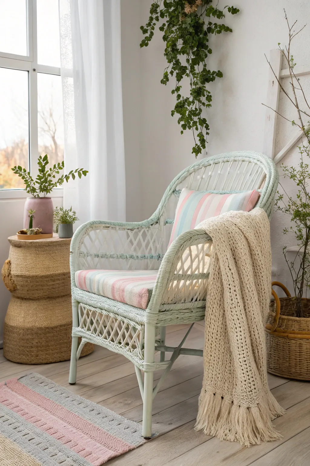 Transform your wicker furniture into a masterpiece with layered pastel hues. Discover the art of depth and texture.