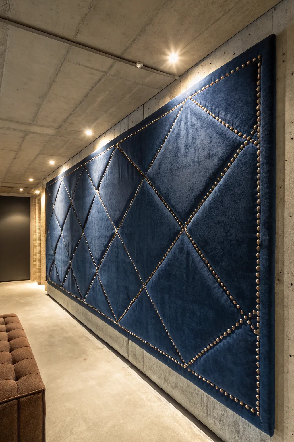 Transform your space: Elevate your basement with the warmth and luxury of fabric wall panels.