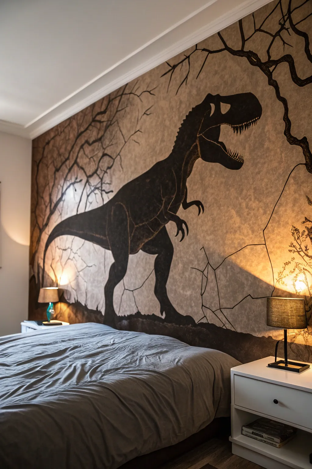 Transform your space with a breathtaking T-Rex mural, where craftsmanship meets adventure.