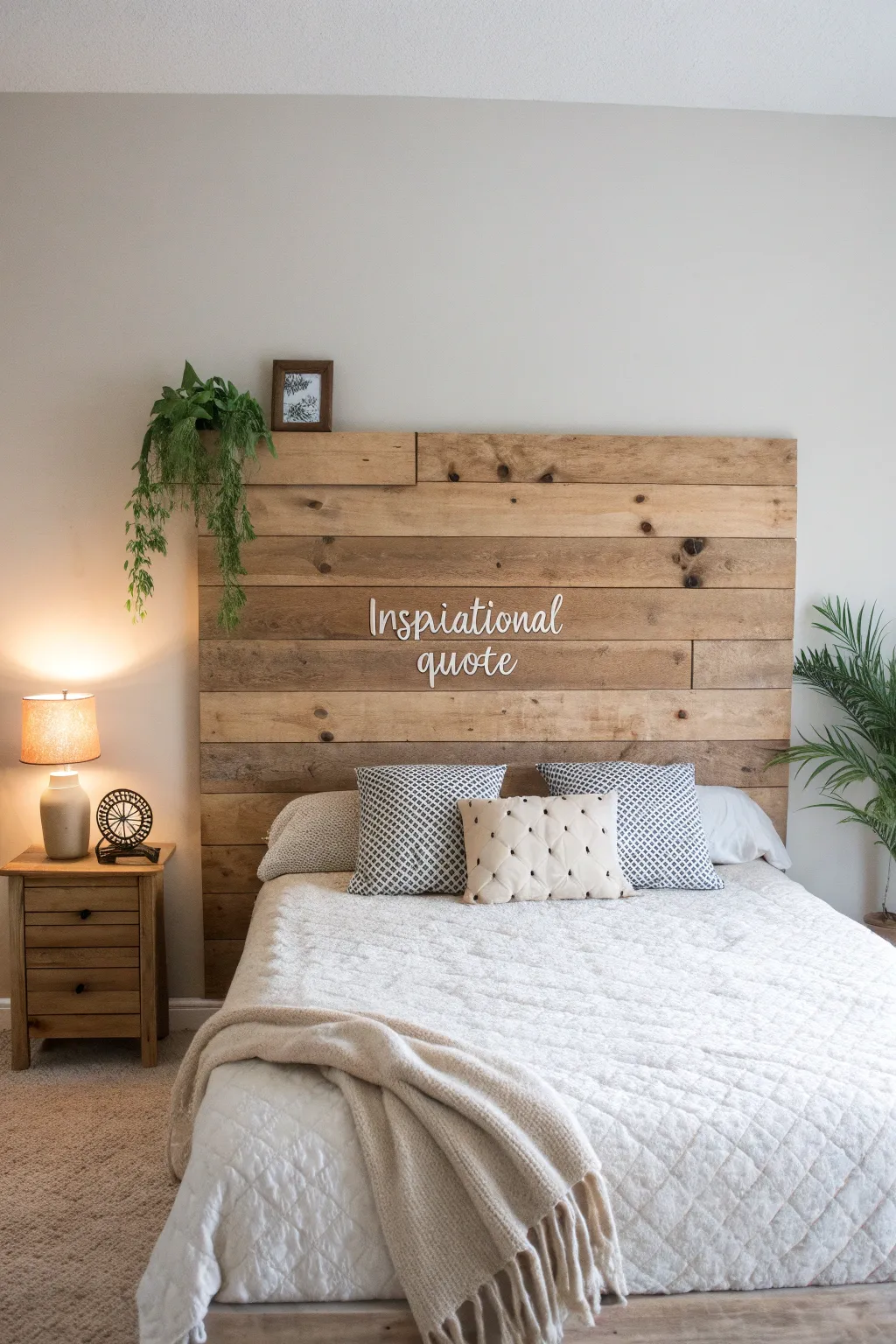 Transform your bedroom with a personalized pallet headboard that speaks to your soul. 🌿✨