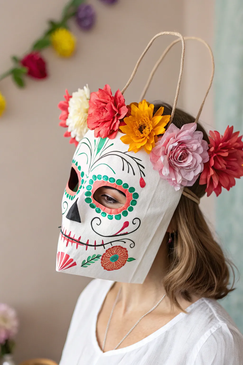 Celebrate cultural diversity with a handcrafted Day of the Dead mask, where simplicity meets vibrant tradition.