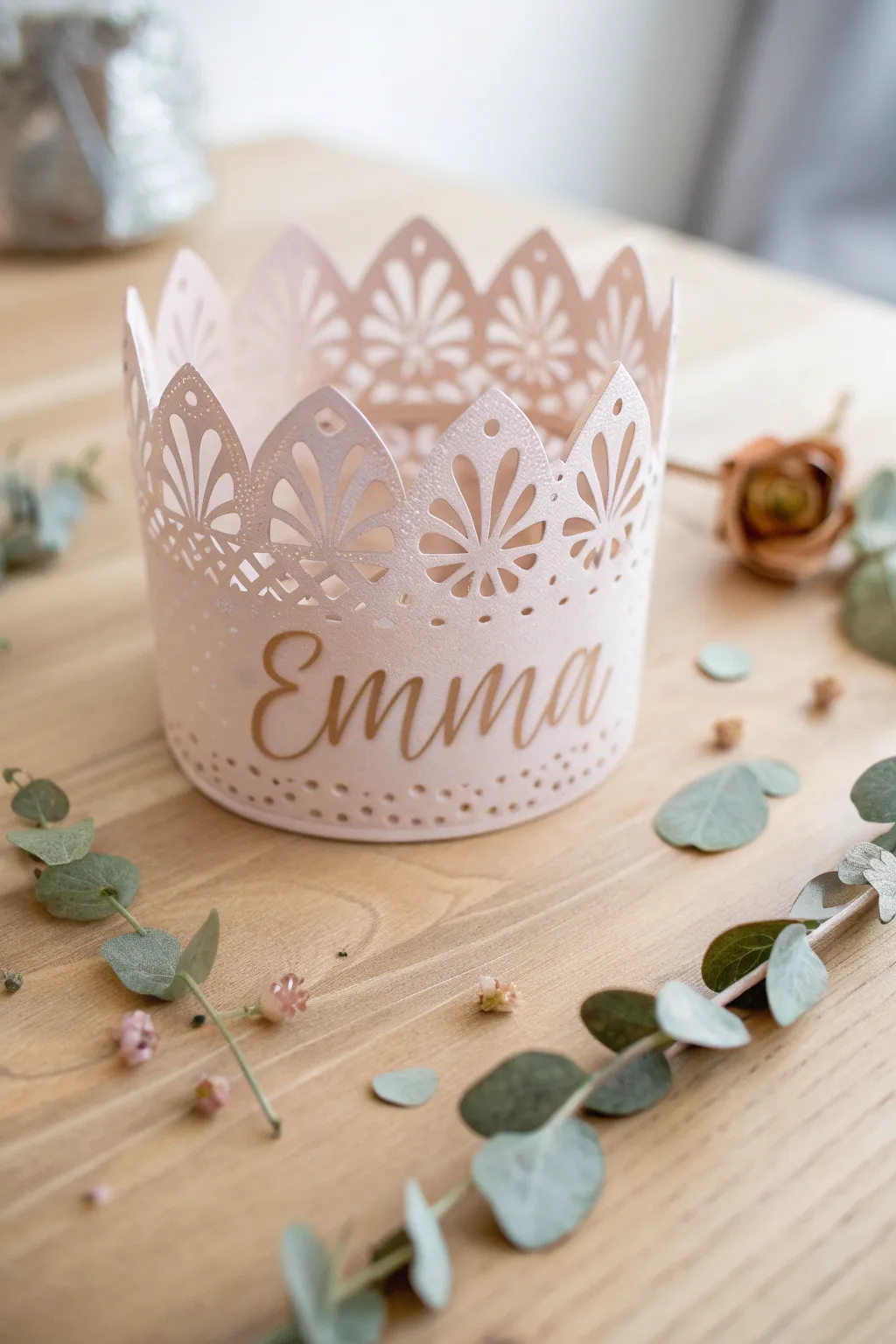 Create a Personalized Name Crown that blends minimalist elegance with boho charm, perfect for adding a unique touch to any occasion.