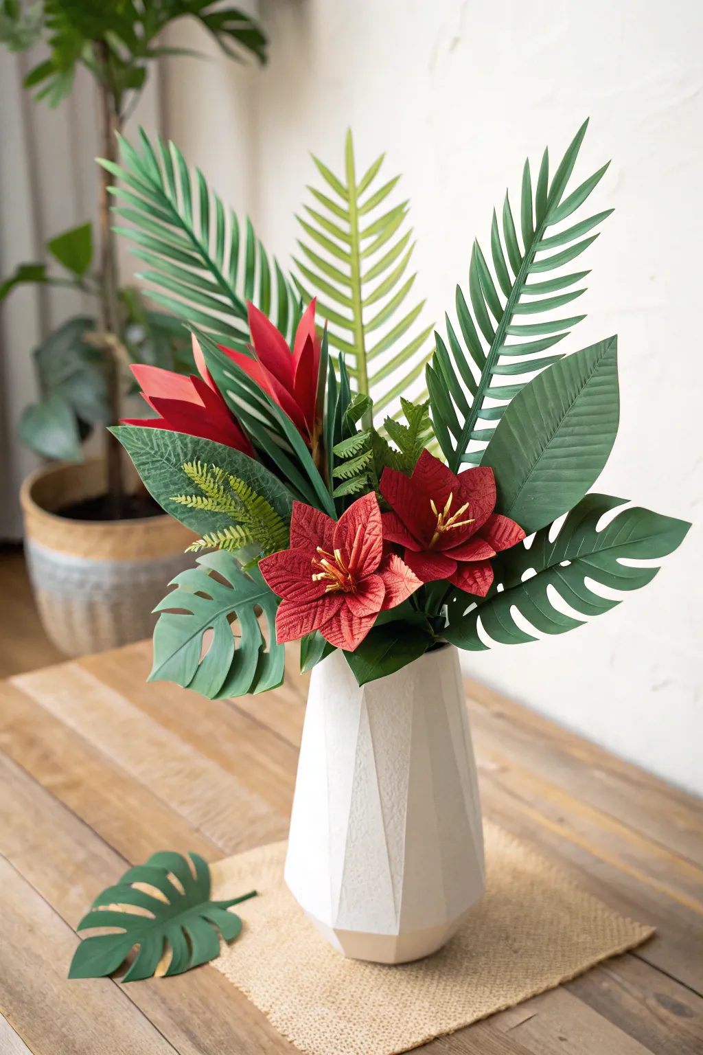 Bring a touch of tropical paradise to your space with this stunning paper flower bouquet.