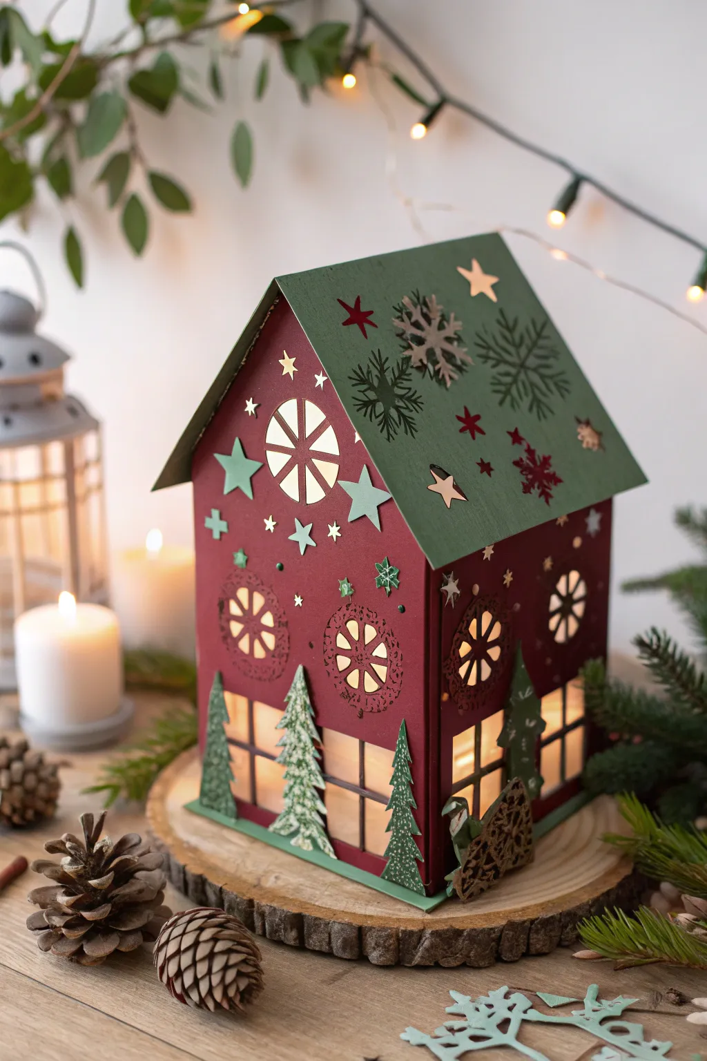 Craft your own cozy holiday magic with a charming paper house, perfect for the season's celebrations.
