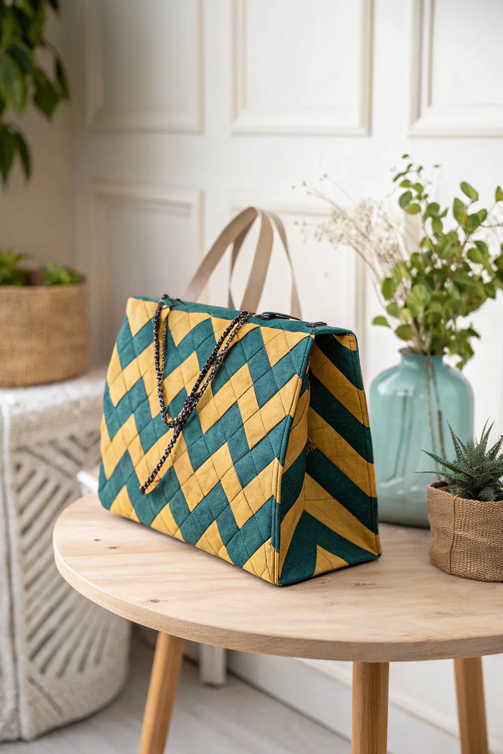 Add a pop of charm to your style with this bold chevron paper purse!