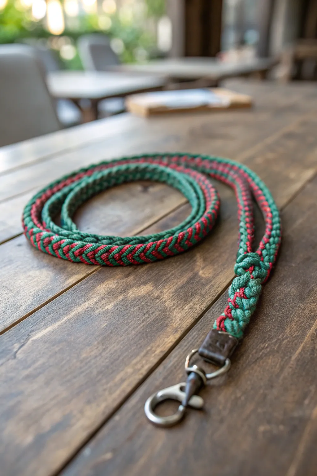 Crafted with care, this recycled paracord lanyard is both eco-friendly and stylish.