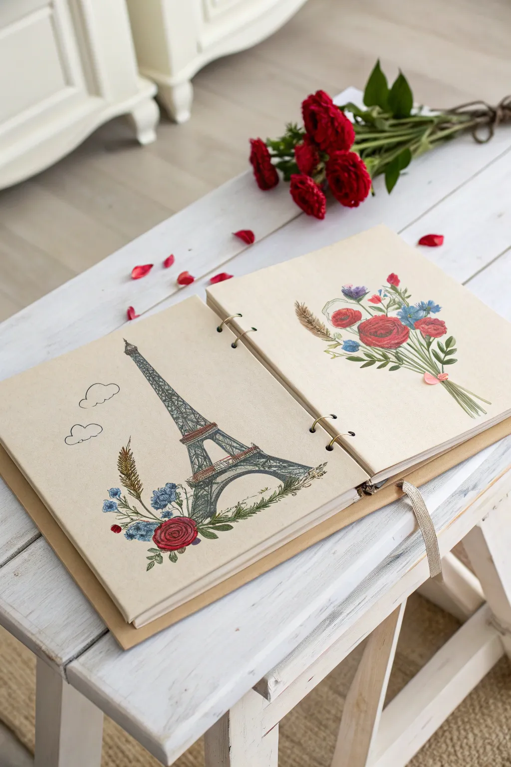 Capture the essence of Paris with subtle elegance and vibrant highlights in your scrapbook.