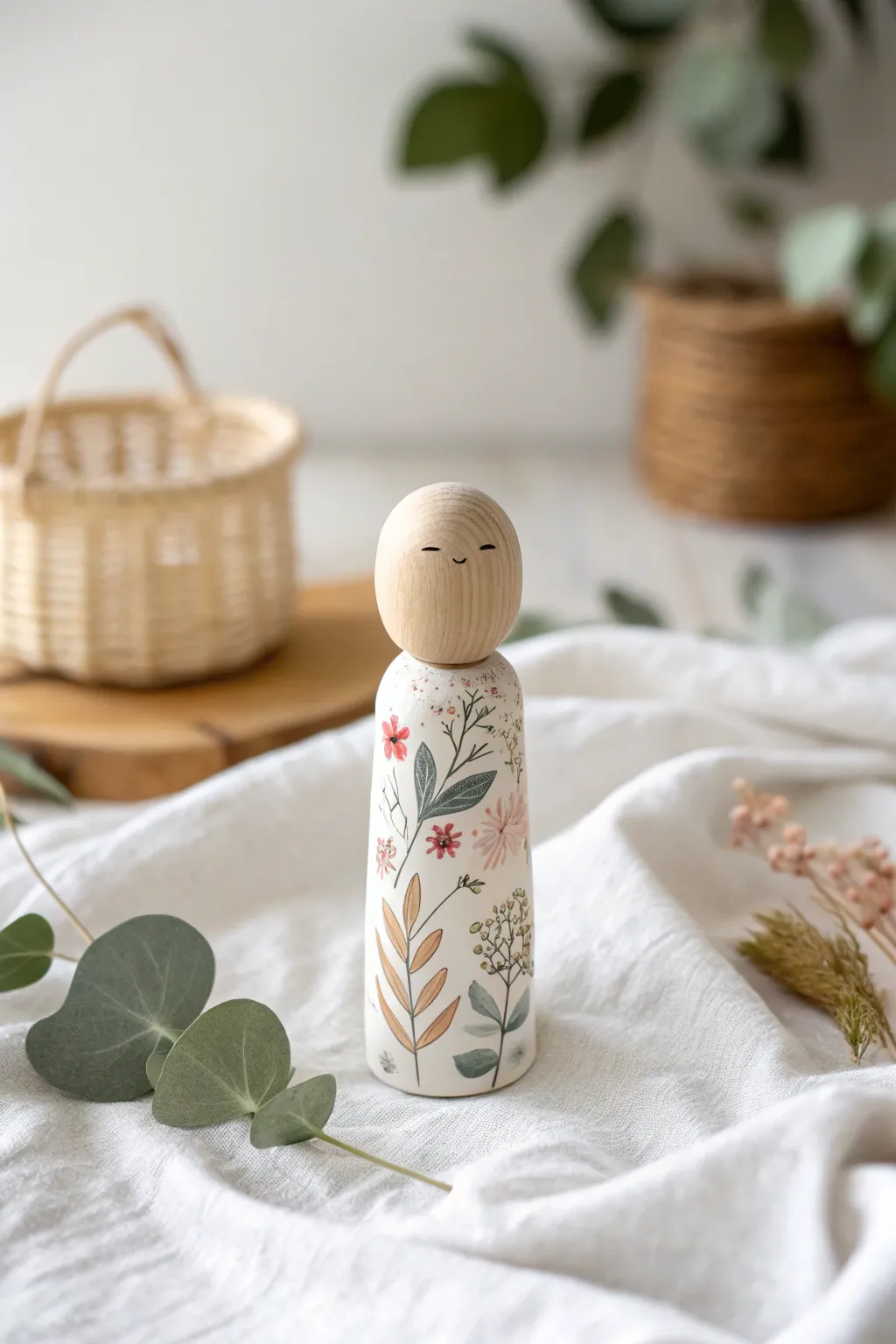 Bring a touch of nature into your home with these beautifully painted peg dolls.
