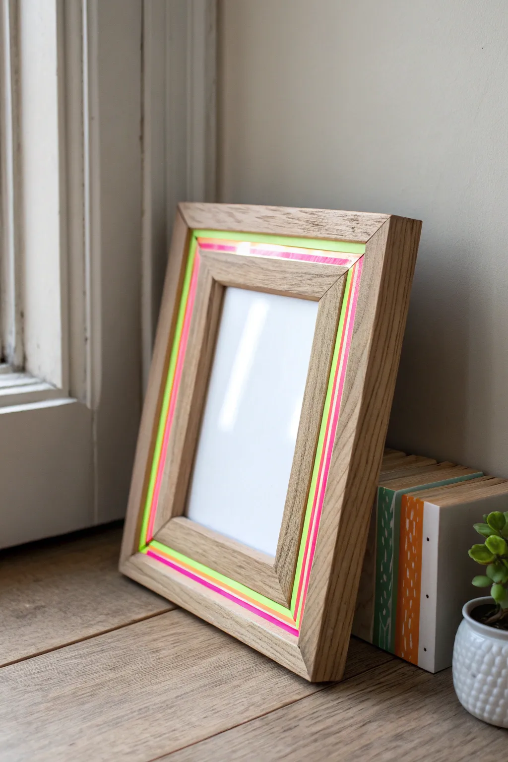 Add a splash of neon to your frames for a modern twist on minimalist elegance.