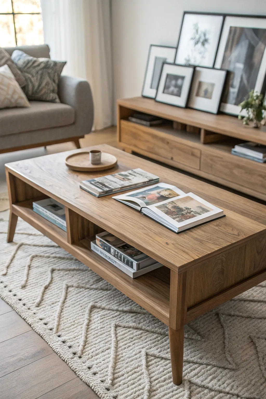 Discover the art of hidden elegance with under-furniture storage for your cherished frames!