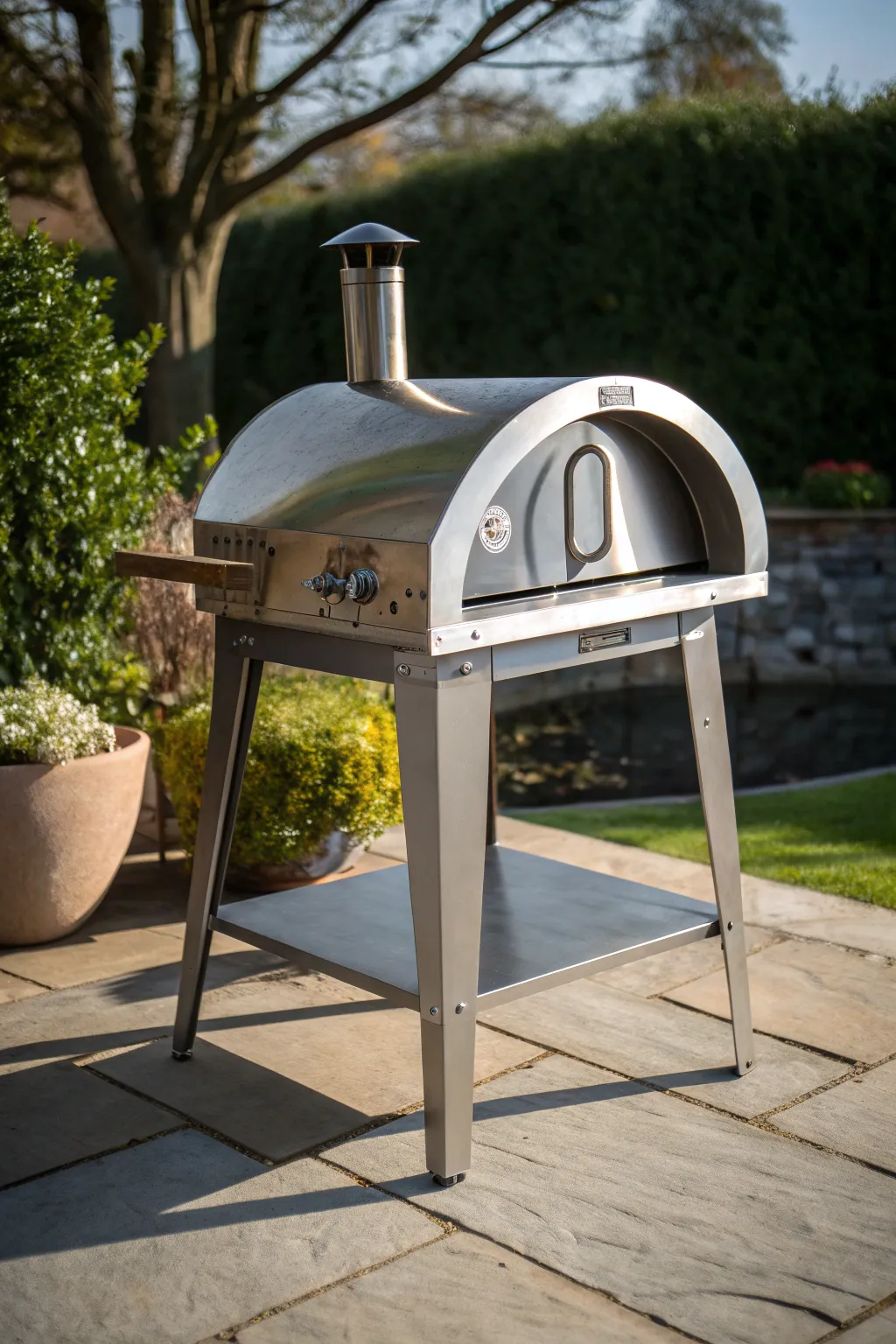 Elevate your outdoor cooking space with this expertly crafted compact folding stand, perfect for any small garden oasis.