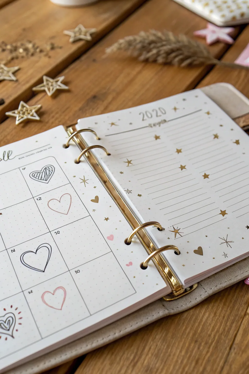 Charm your days with sweetly simple hearts and stars – a touch of whimsy for your planner.