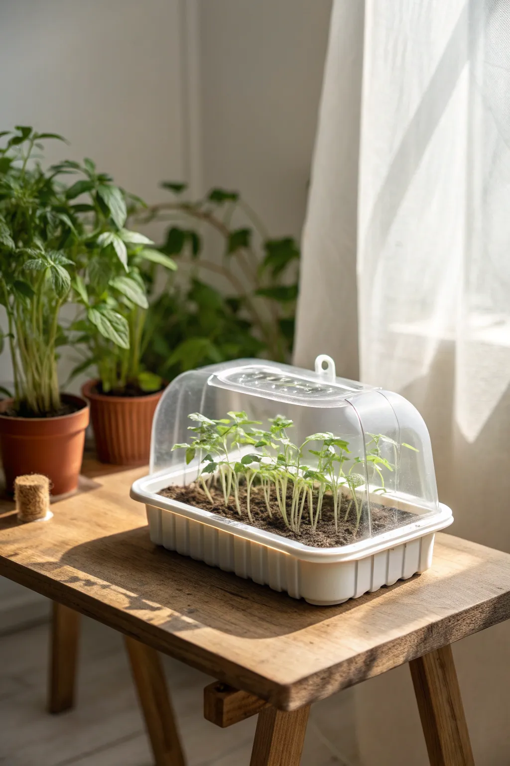 Transform everyday berry containers into charming mini greenhouses for thriving seedlings!