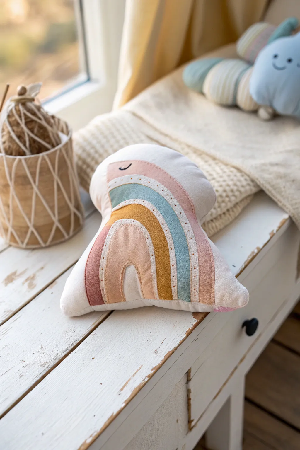 Add a touch of artistic flair and comfort to your minimalist space with this abstract shape plushie.