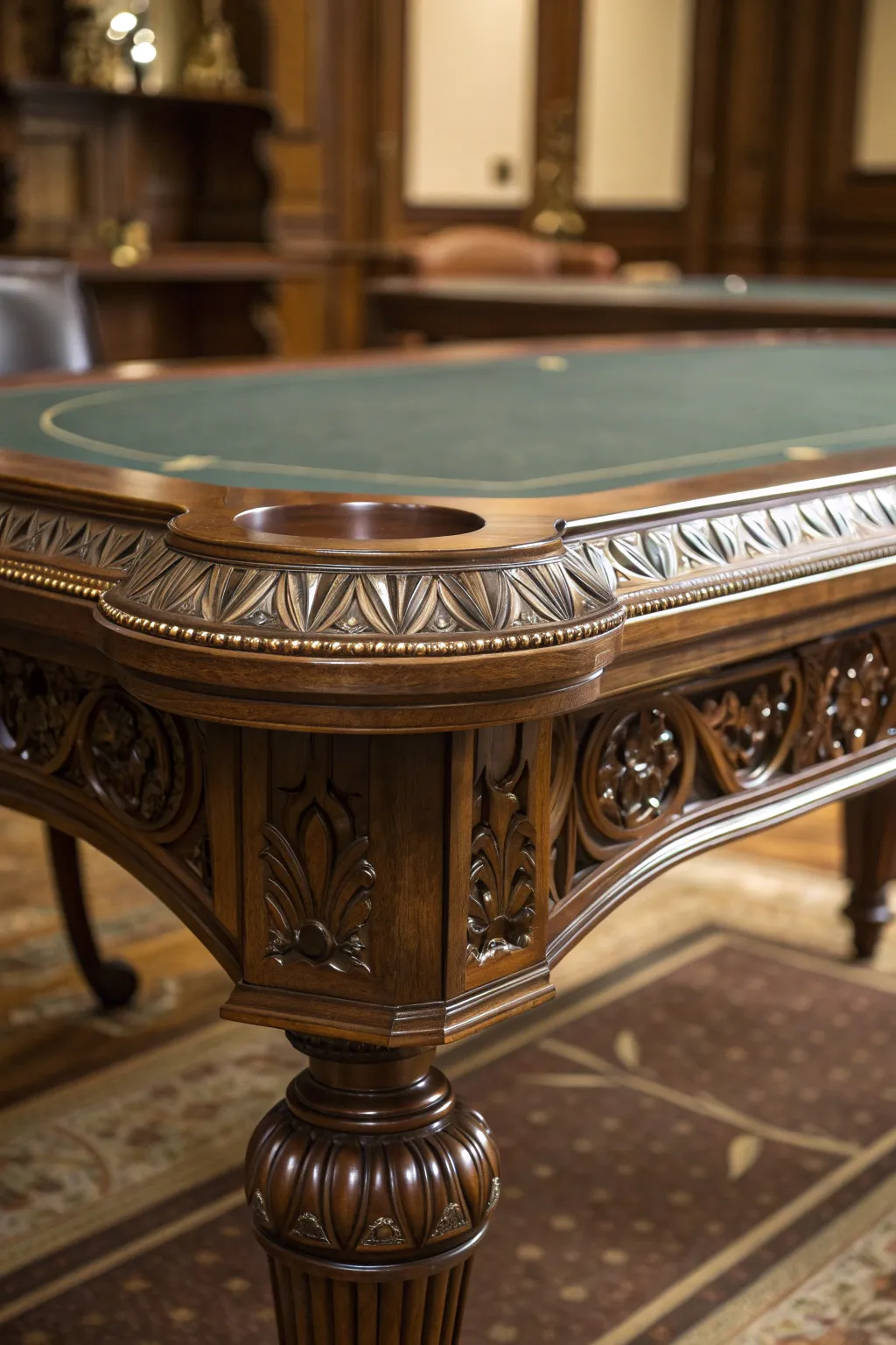 Step back in time with this beautifully crafted vintage poker table that embodies elegance and nostalgia.