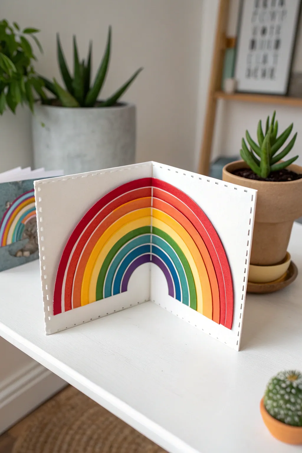 Let your creativity burst with this stunning rainbow pop-up card—where craftsmanship meets vibrant joy!