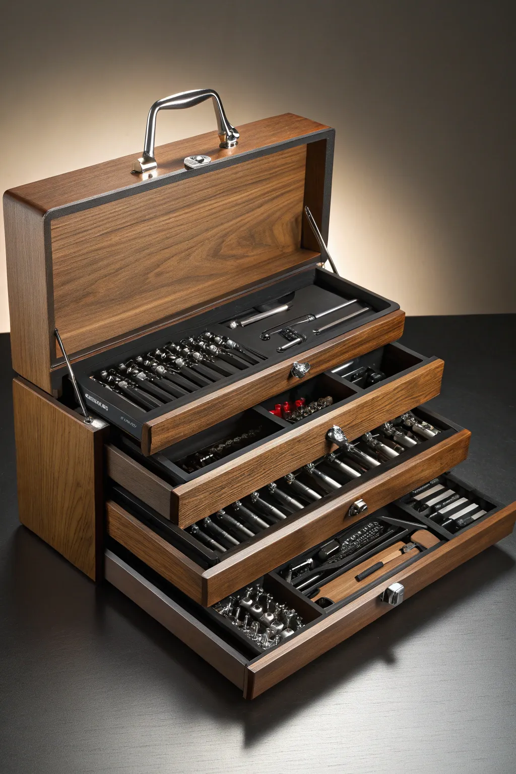 Elevate your efficiency with a perfectly organized multi-level toolbox.
