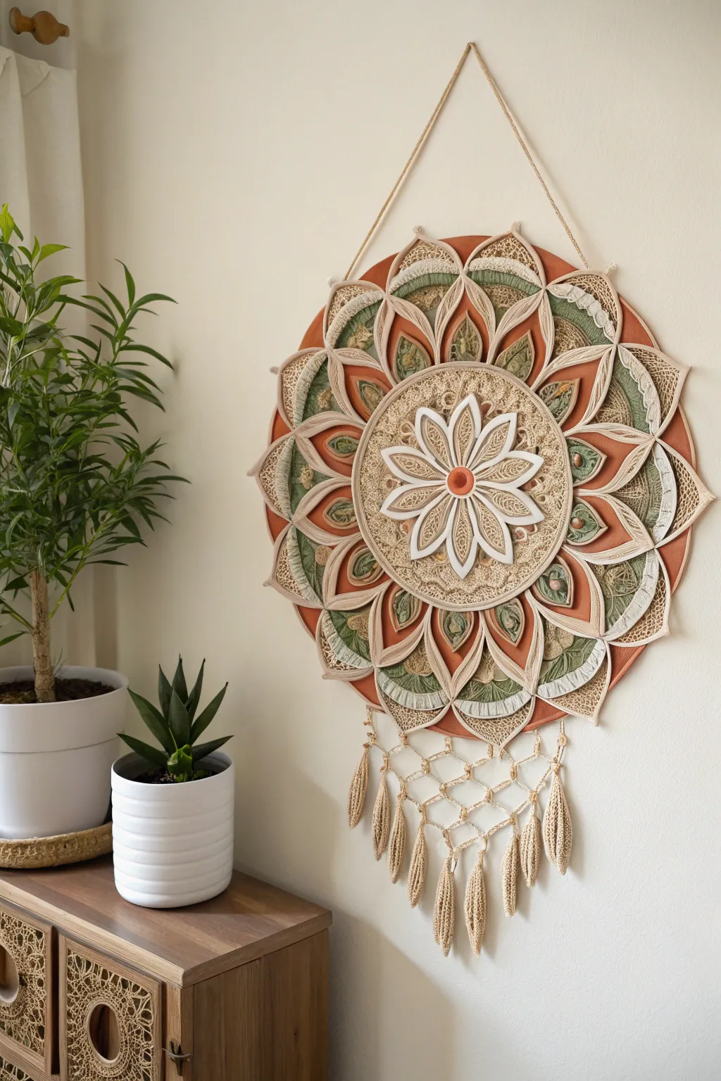 Embrace your roots with this stunning quilled wall art, a perfect blend of tradition and minimalist elegance.