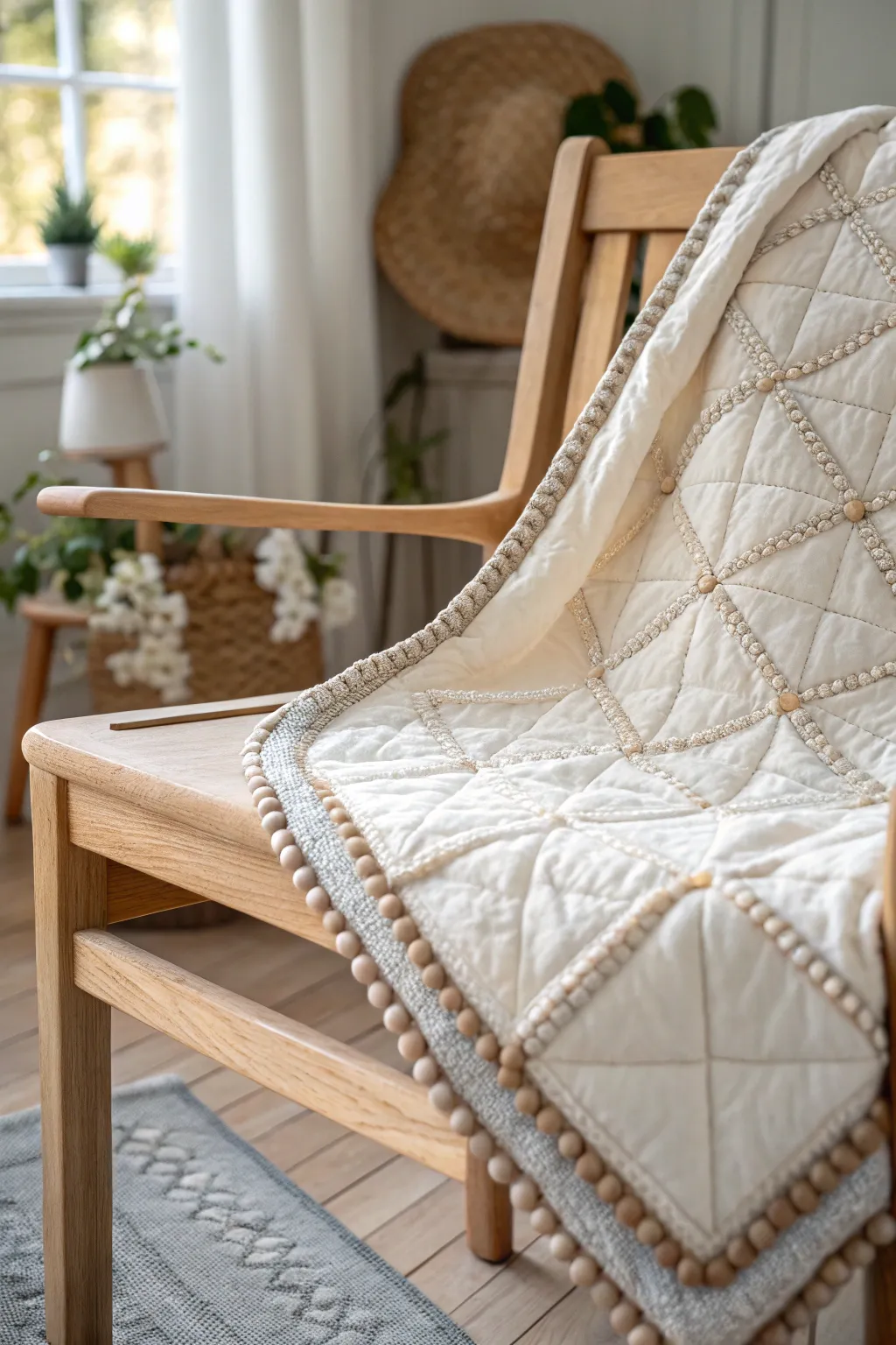 Cozy up your heirloom quilt with chunky hand binding that adds a touch of craftsmanship and warmth.