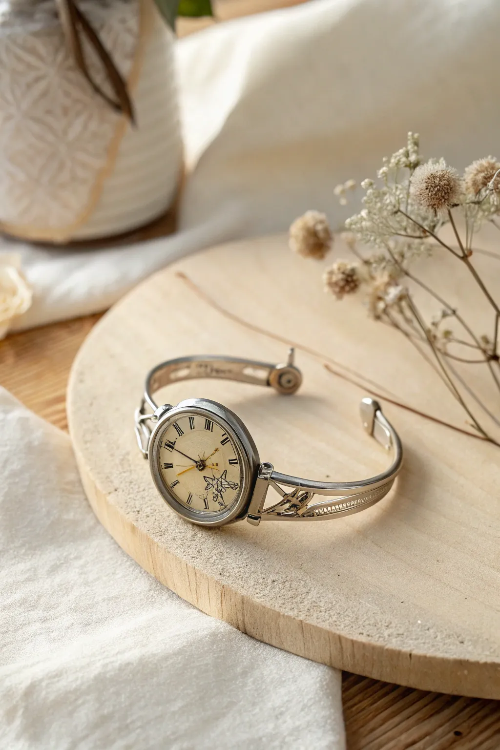 Timeless elegance on your wrist: Transform old watch faces into chic cuffs that tell a story.