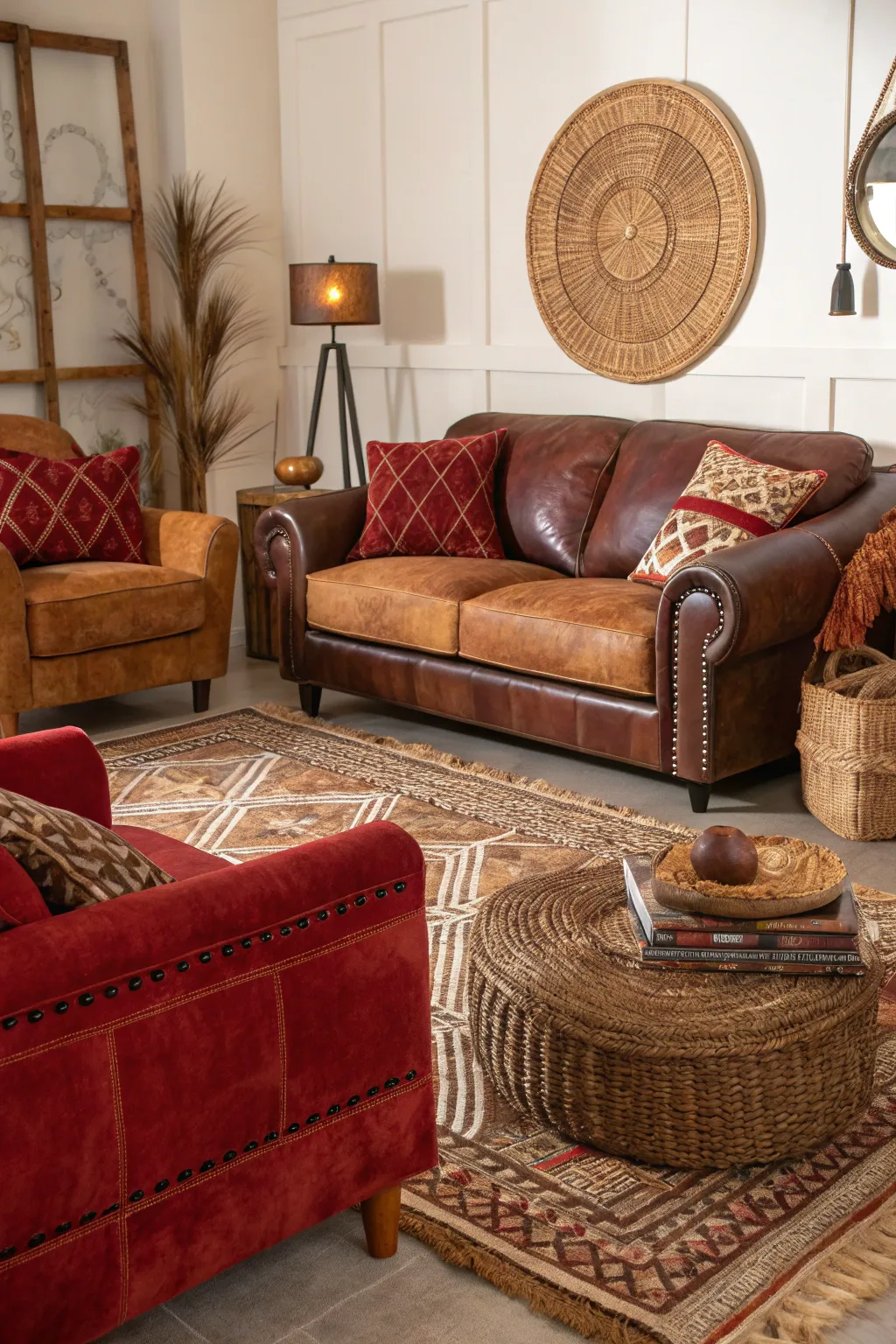 A mix of textures adds richness and depth to the decor.