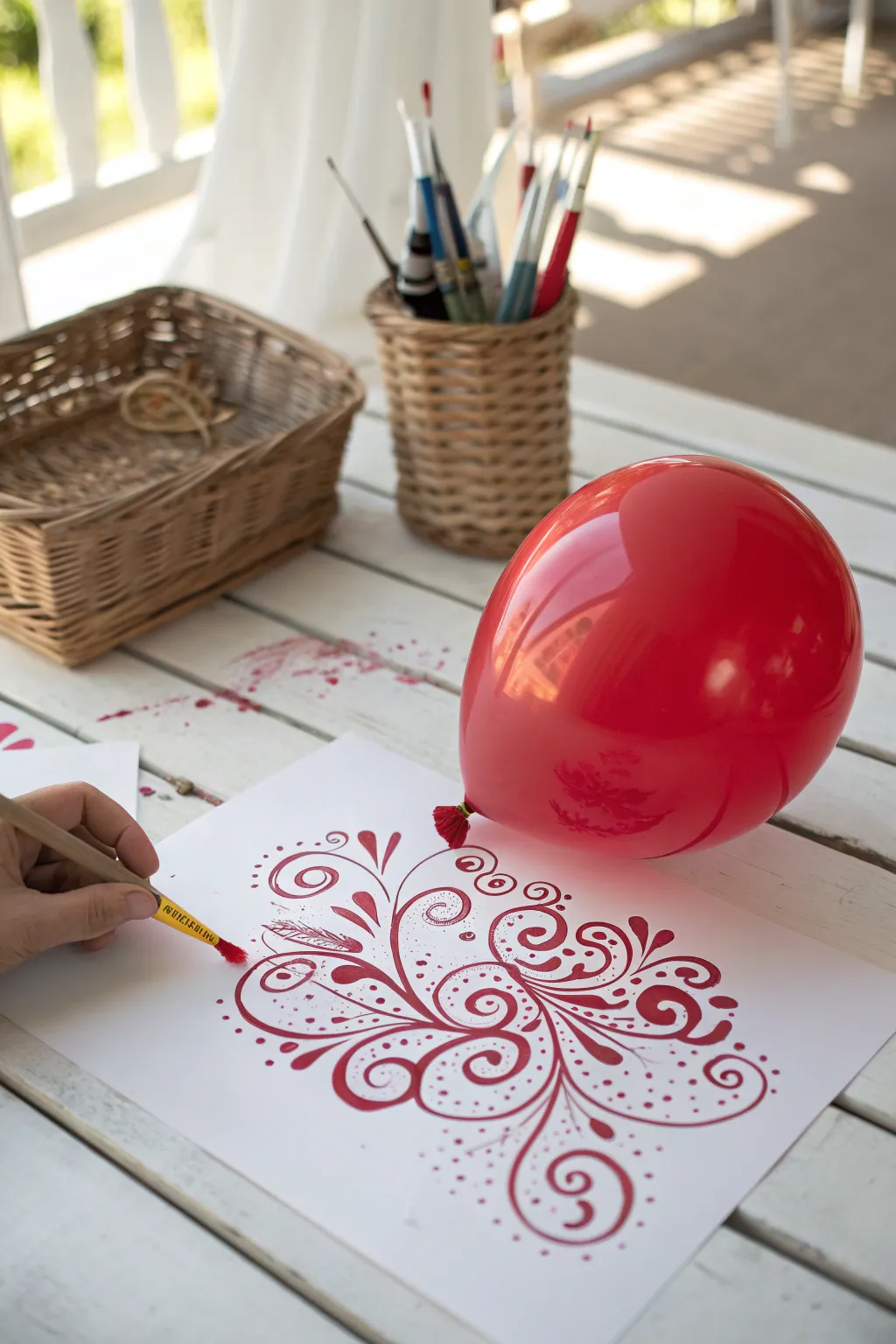 Unleash your creativity with red balloon stamping—where simple meets stunning.