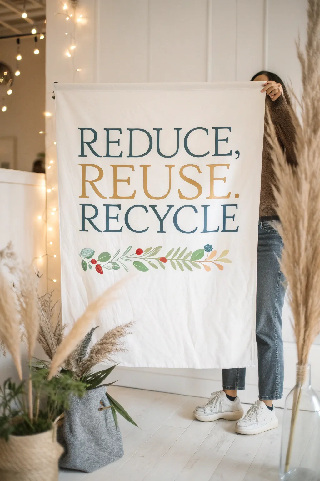 Embrace simplicity and sustainability with stunning typography that speaks volumes. #ReduceReuseRecycle