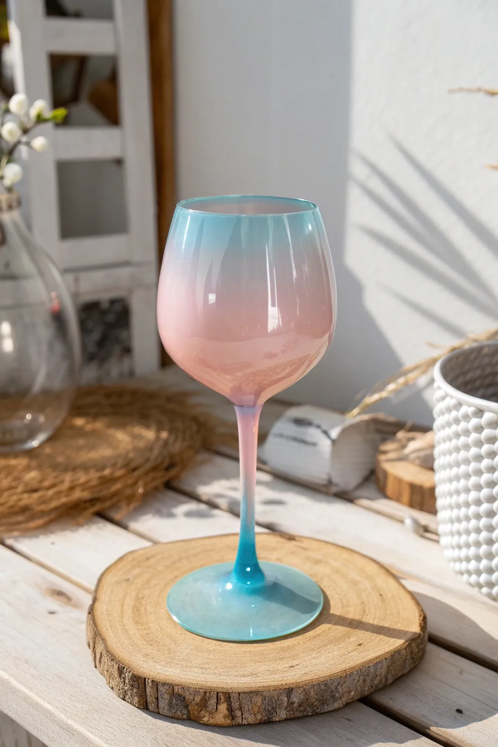 Elevate your sipping experience with these exquisite resin wine glasses, a perfect fusion of simplicity and natural beauty.