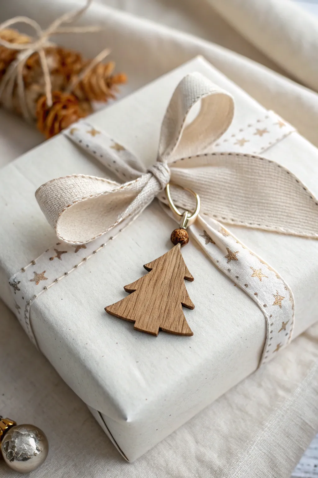 Add a charming touch to your gift wrapping with a handcrafted ornament.