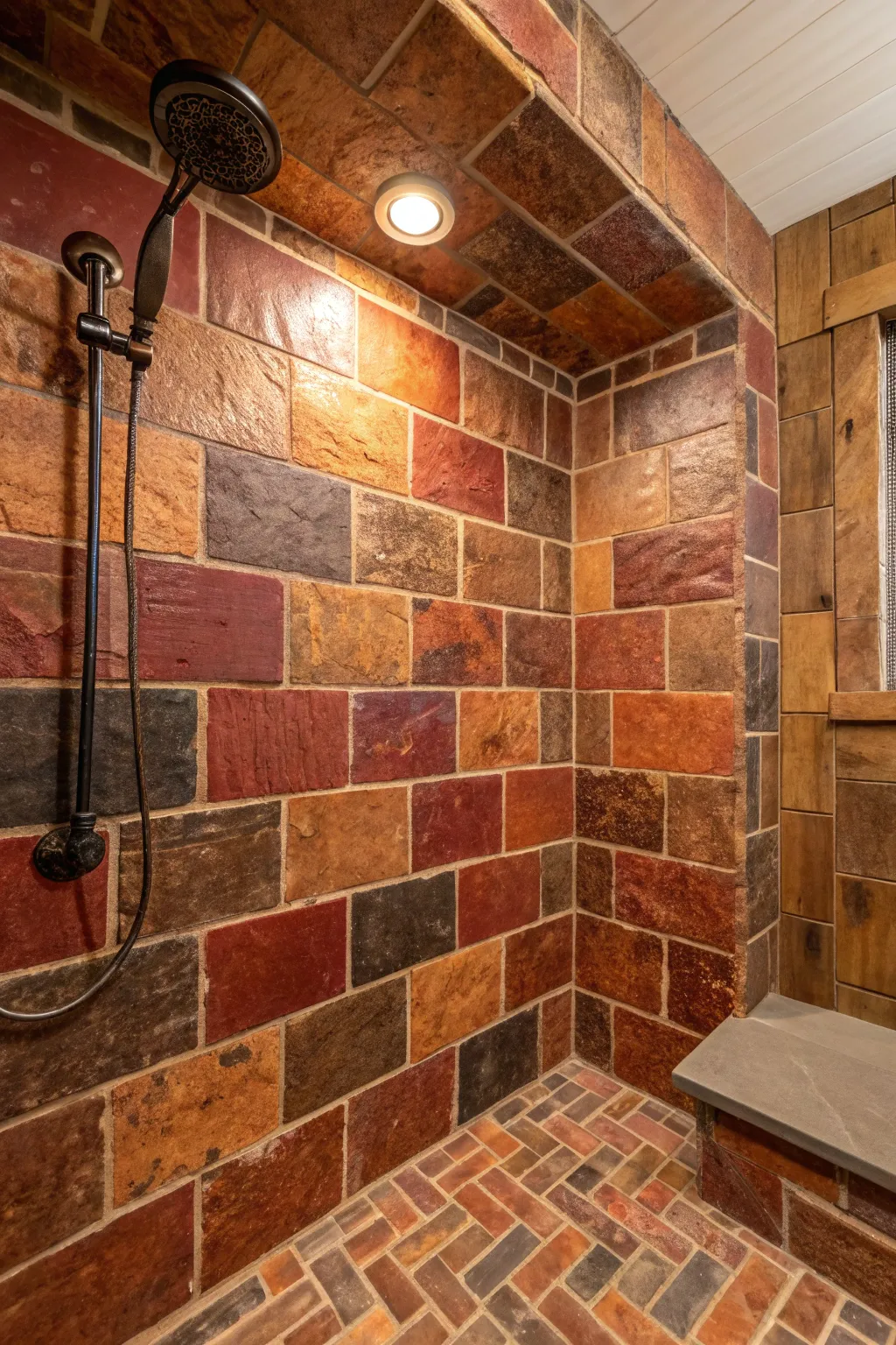 Embrace timeless rustic charm with brick-look tiles that speak of history and craftsmanship.