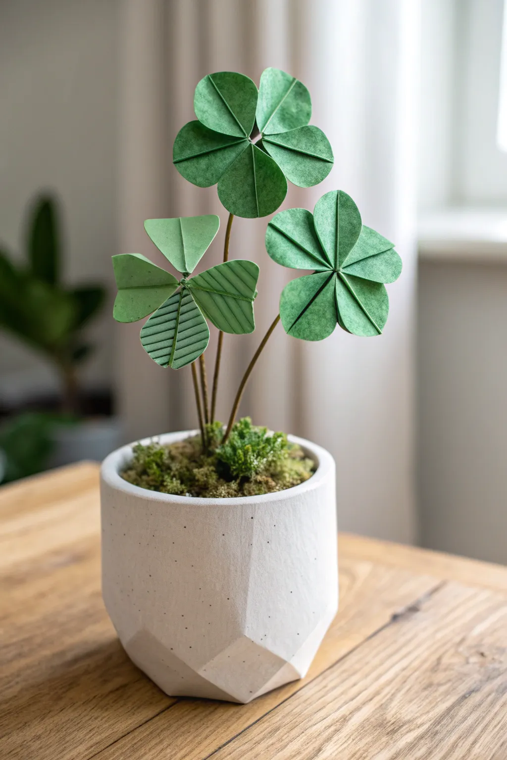 Elevate your Saint Patrick's Day décor with these charming Origami Potted Shamrocks—where minimalism meets boho elegance.