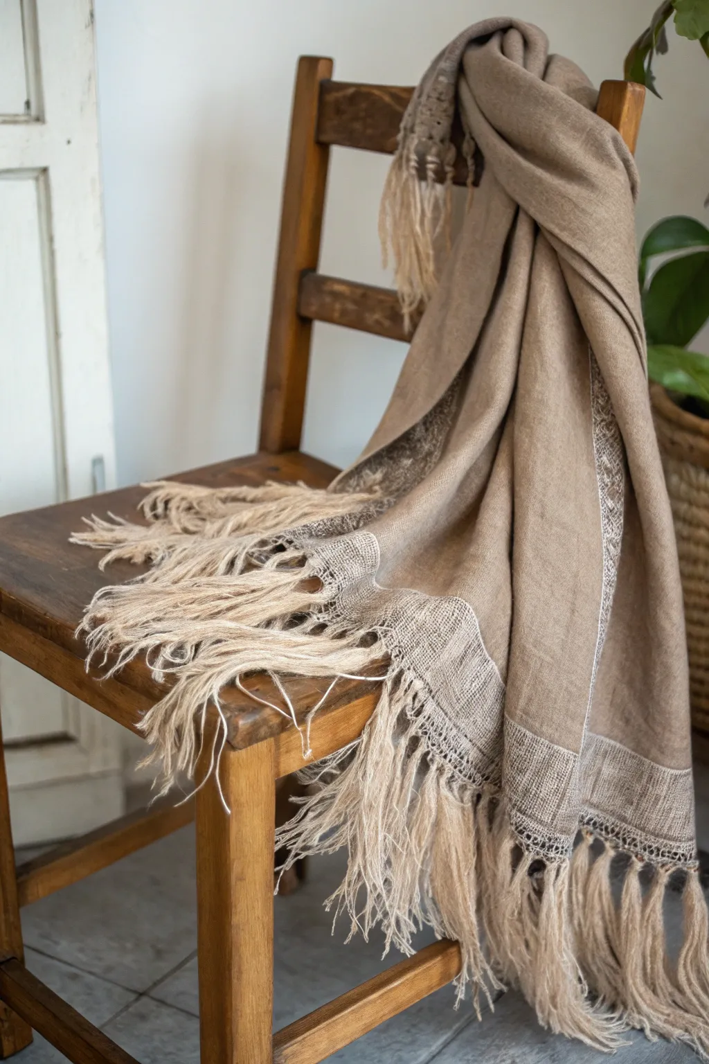 Elevate your style with a daring feathered fringe – where minimalist elegance meets bohemian flair. ✨🧣