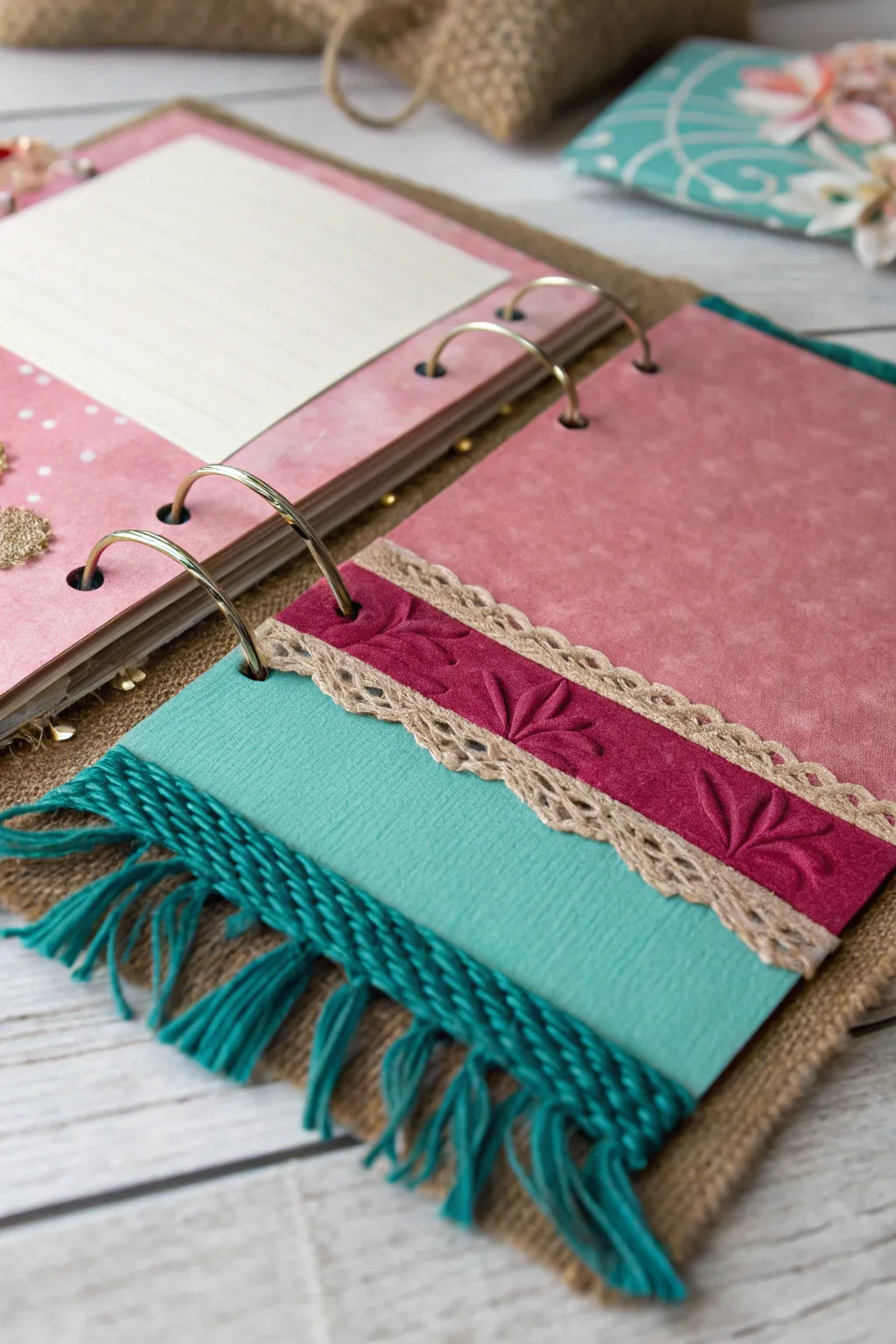 Discover the art of color and texture play in scrapbooking — where vibrant hues meet tactile delight.