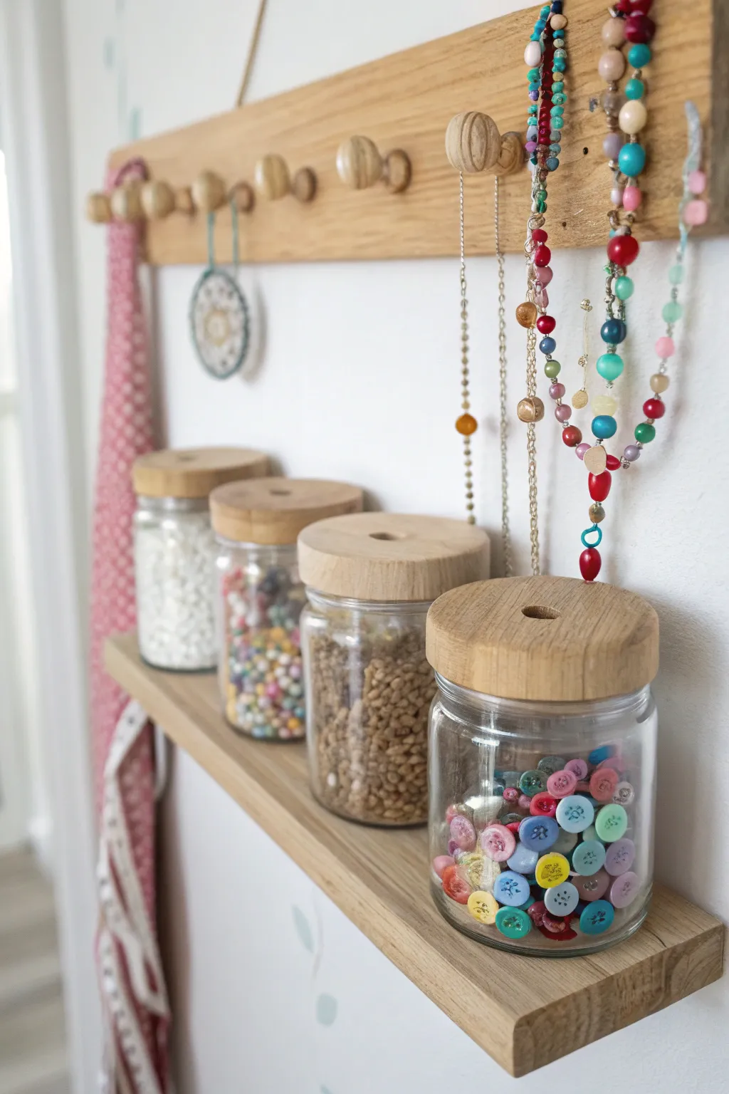 Elevate your scrapbooking space with these charming wall-mounted jars, where simplicity meets stunning craftsmanship.