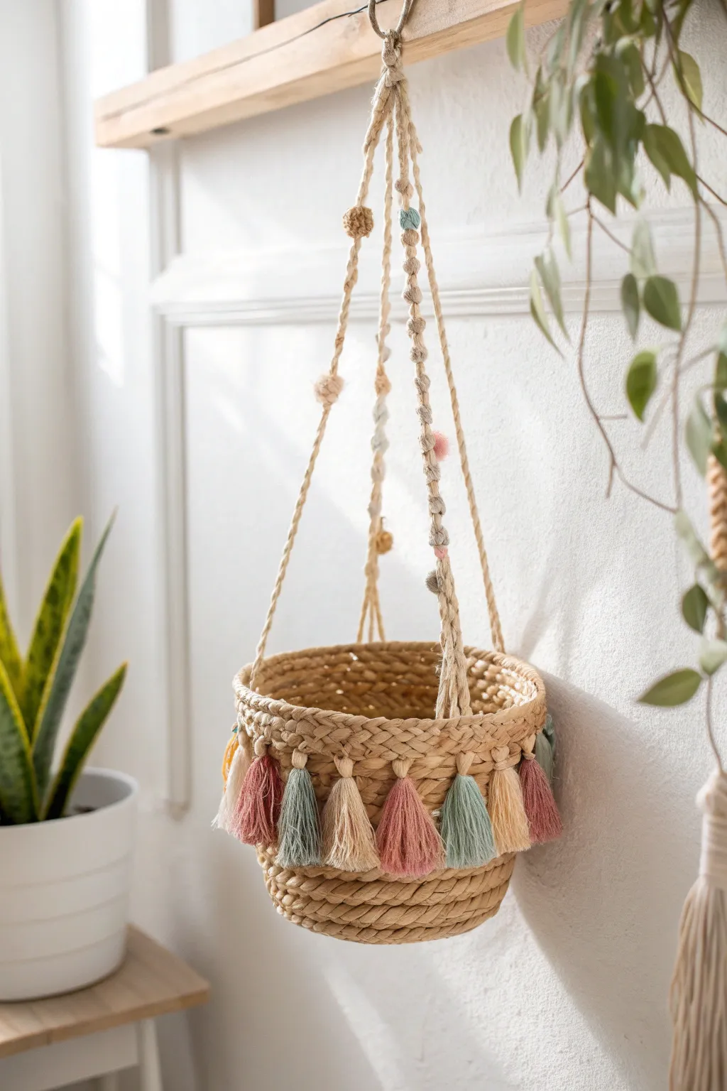 Elevate your space with a boho-chic scrunchie holder that blends simplicity and style. 🌿✨