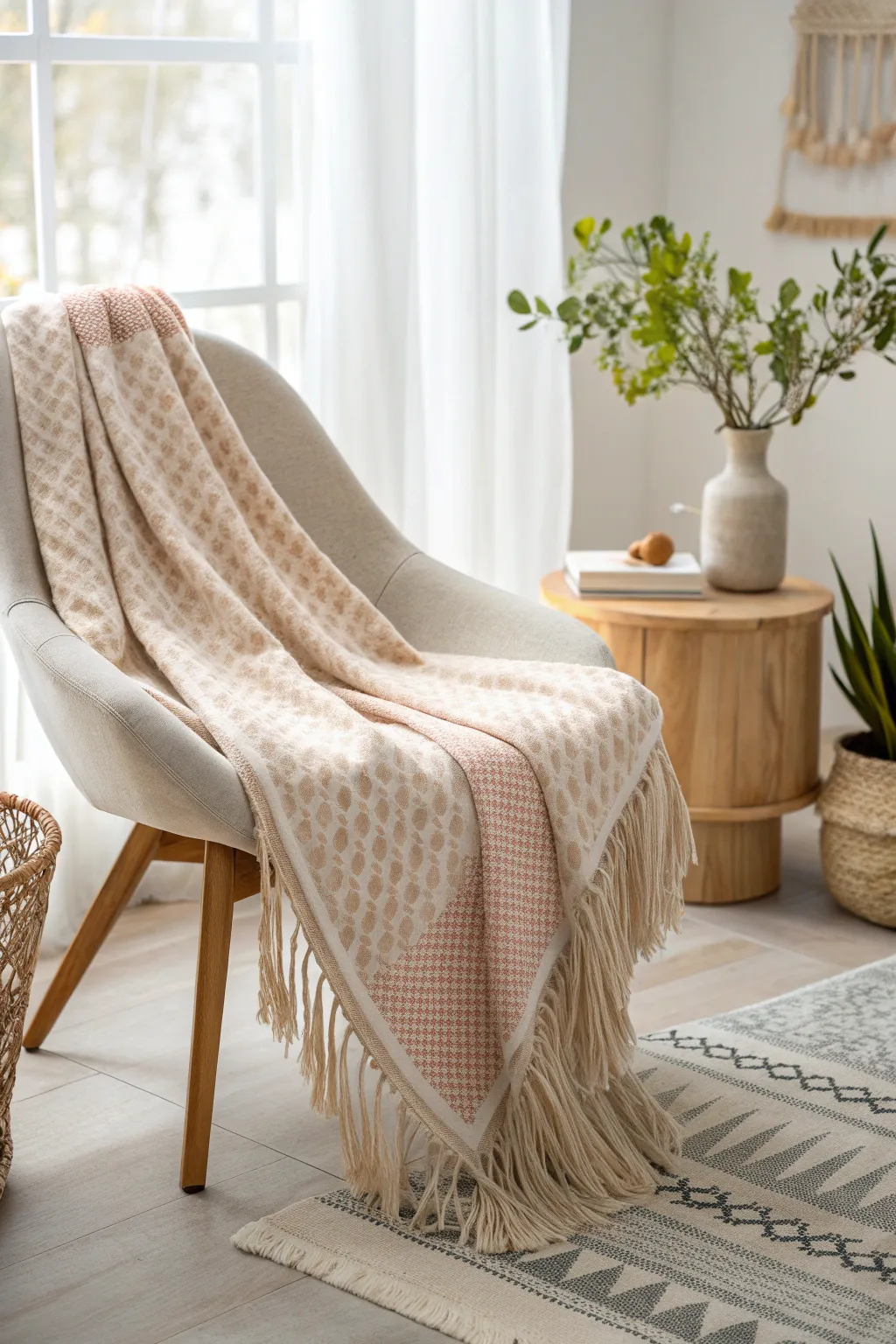 Indulge in the warmth and beauty of a handcrafted throw blanket, perfect for adding a touch of cozy elegance to any space.