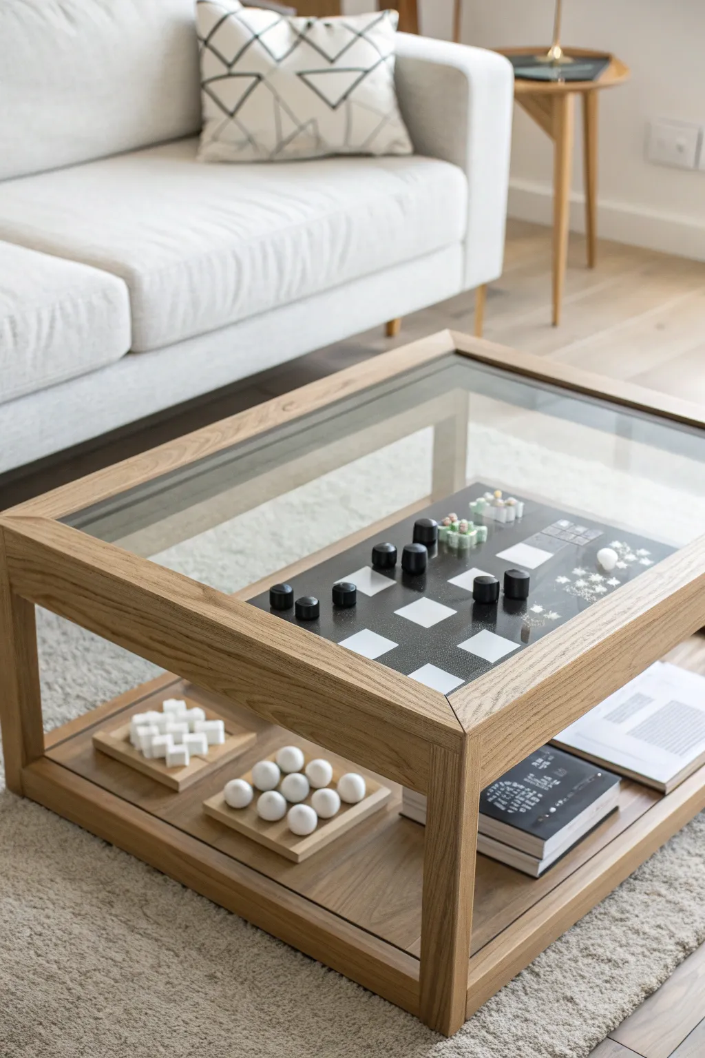 Embrace minimalist elegance with a modern shadow box table that speaks volumes in simplicity.