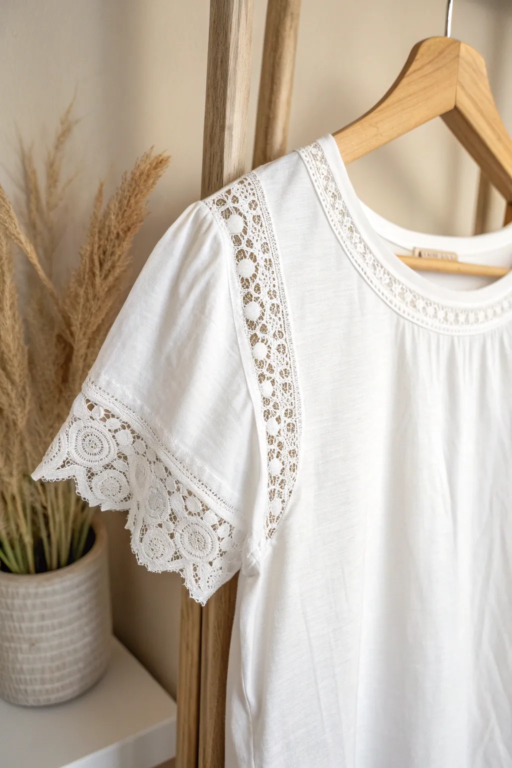 Elevate your style with delicate lace inserts – where simplicity meets elegance.
