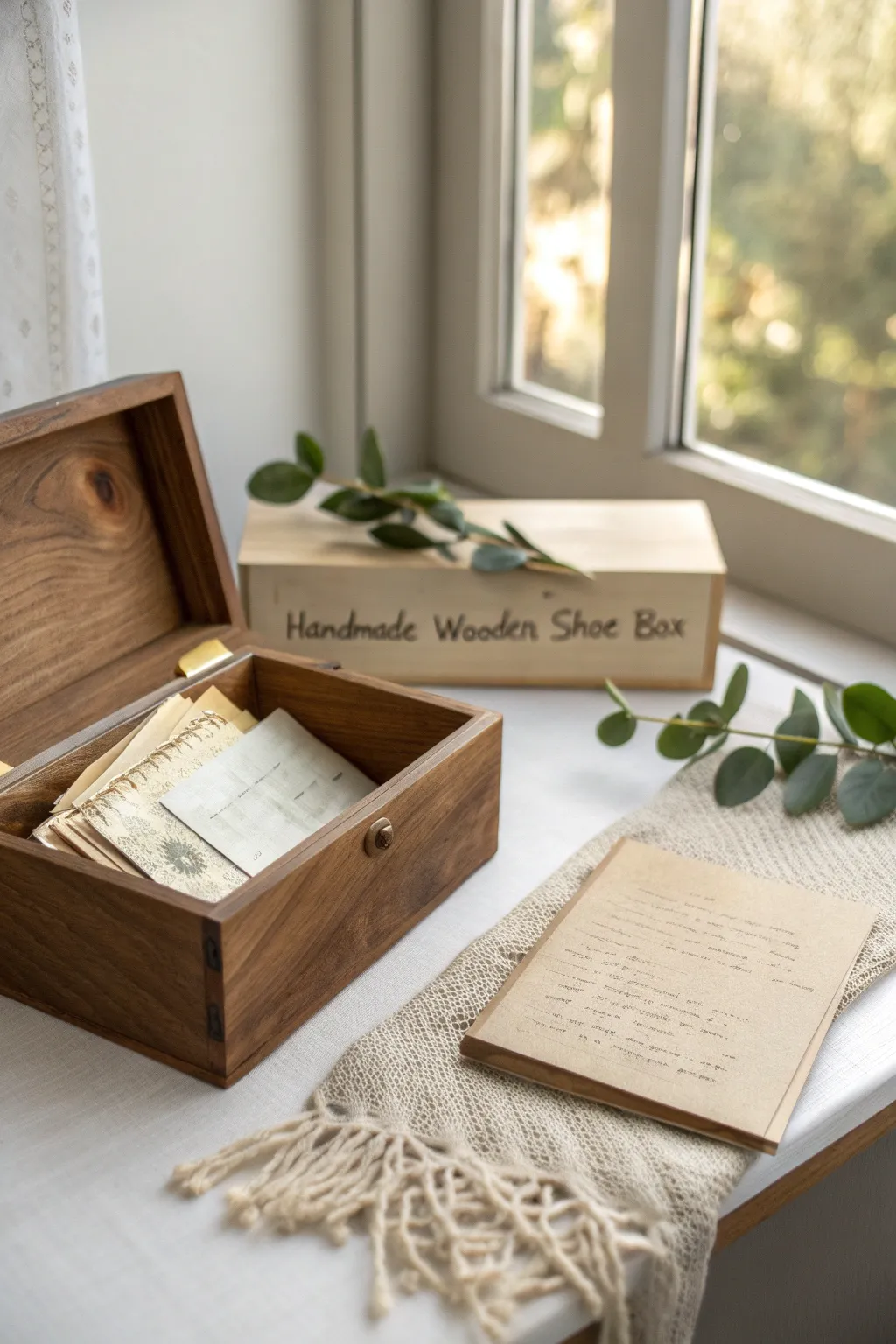 Capture the essence of cherished memories with personalized notes in a beautifully crafted shoebox.
