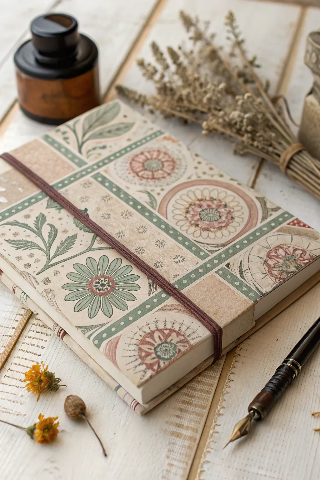 Embrace timeless charm with vintage vibes in your sketchbook design.