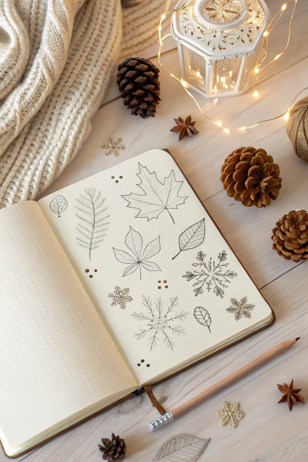 Capture the magic of each season in your sketchbook—where simplicity meets natural beauty.