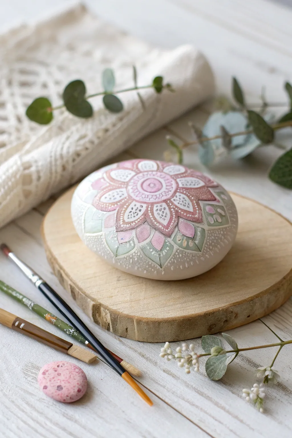 Transform ordinary stones into charming rock pets with a touch of boho elegance.