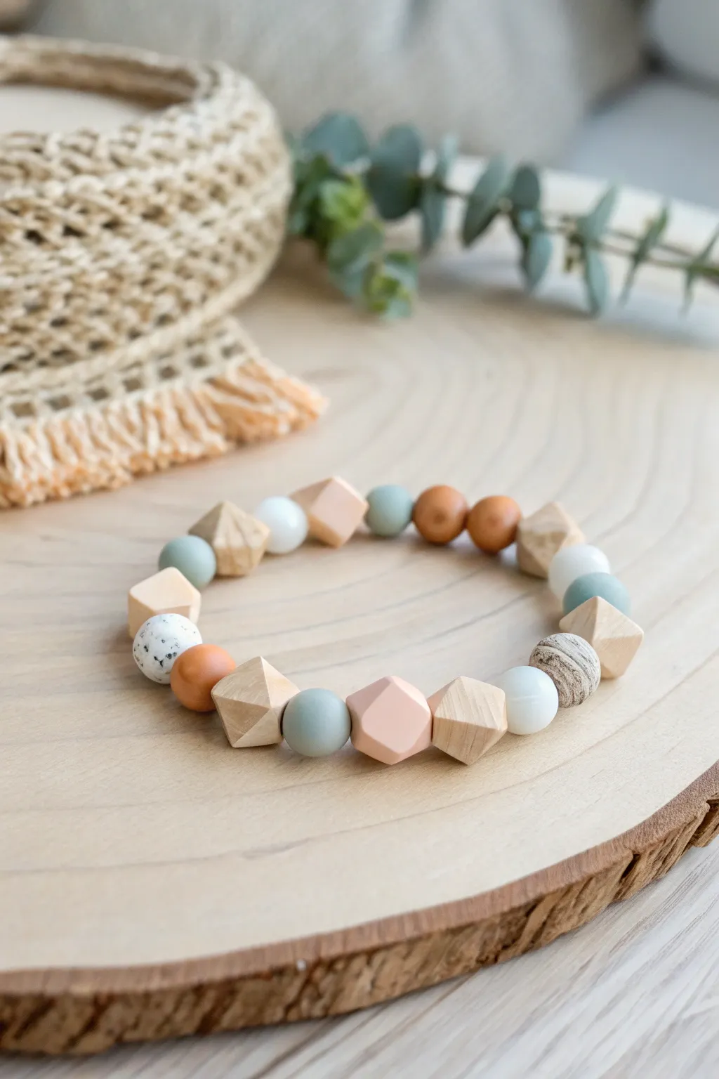 Embrace the elegance of geometry with this minimalist bead bracelet, perfect for adding a modern edge to any look.
