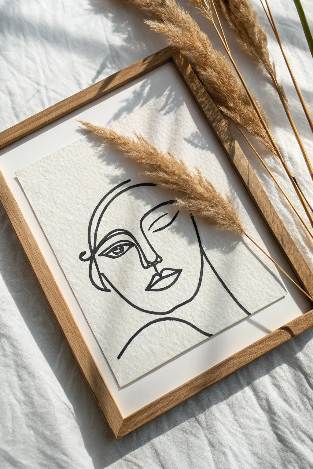 Minimalist elegance: A simple yet profound abstract face sketch that speaks volumes.