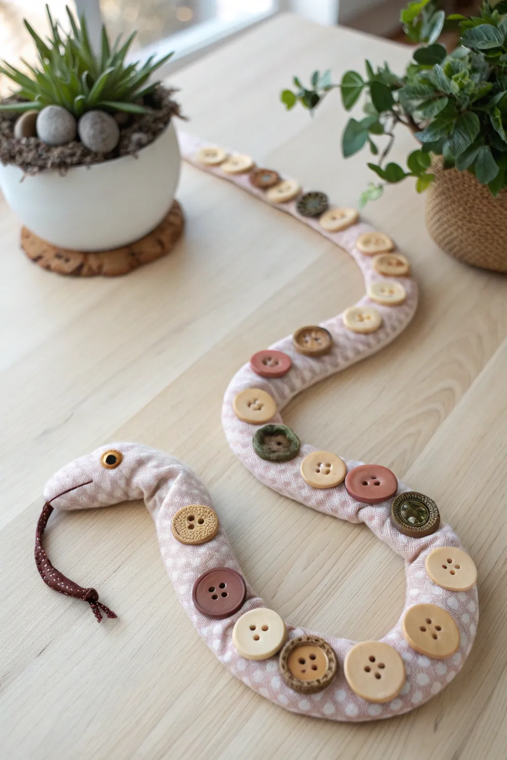 Crafting Fun: Teach Kids Buttoning Skills with This Adorable Button Snake!